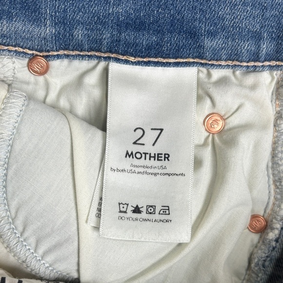 Mother The Stunner Ankle Step Fray Light Wash Raw Hem Crop Jeans - Picture 5 of 12